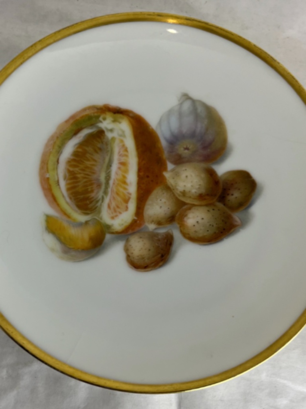 Vintage Thomas Sevres Bavaria Orange Feige Mandeln Plate Germany 3206 Rare